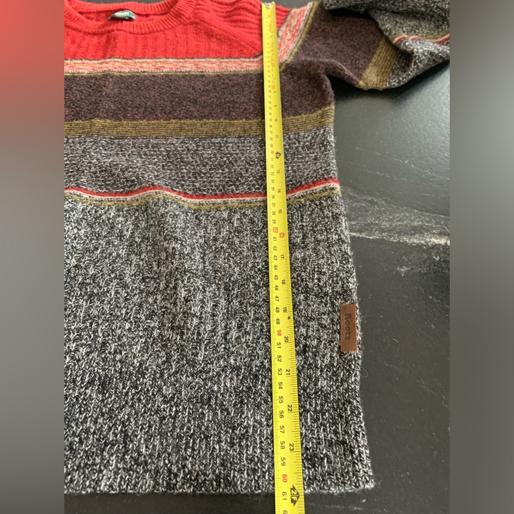 Lambswool Crewneck Warm Boyfriend Sweater, ROOTS Canada, Autumn Outerwear, L - Picture 12 of 14